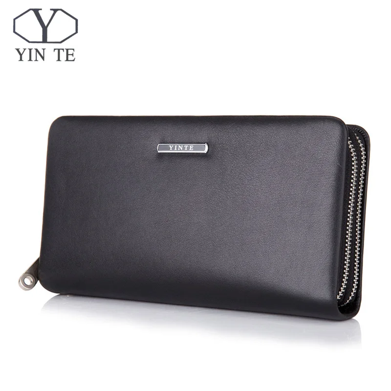 YINTE 2017 Lederen Vintage Solid Clutch Bag Telefoon Gevallen Merk Heren Portemonnee Dubbele Rits Lederen T1611-3A YINTE 2017 Lederen Vintage Solid Clutch Bag Telefoon Gevallen Merk Heren Portemonnee Dubbele Rits Lederen T1611-3A