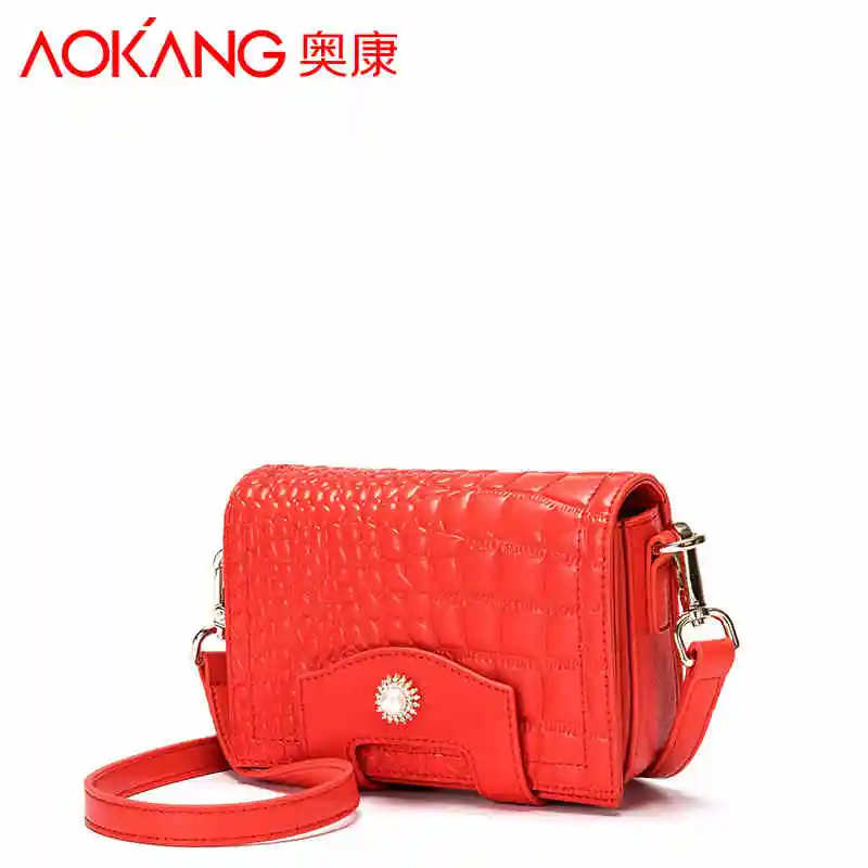 

Aokang lady handbag genuine leather women bags Euramerican style fashion pattern female handbags free shipping