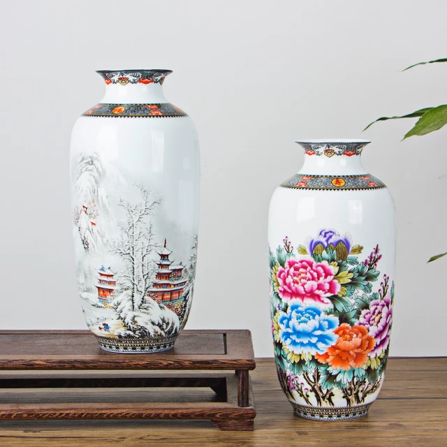 Antique Jingdezhen Fine Ceramic Flower Vase Home Decoration Traditional Chinese Tabletop Vase 2