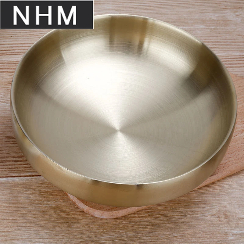 

NHM 1 pcs Double thickened golden cold noodle bowl instant noodle soup rice noodle bowl
