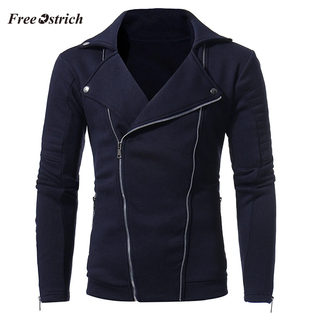 

Free Ostrich Men's Designed Jacket Long Sleeve Zipper Cardigan Coat Slim Fashion Men's Jacket Tops High Quality And Hot Sales