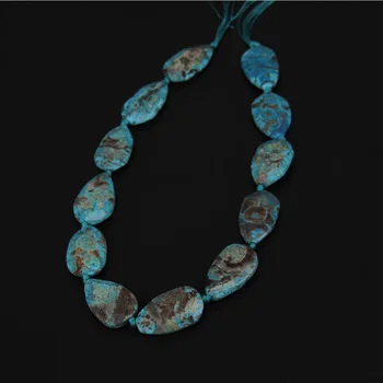 

Faceted Sky Blue Ocean Stones Teardrop Slab Beads Strand,Natural Gem stone Center Drilled Pear Shape Slice Loose Bead Pendants