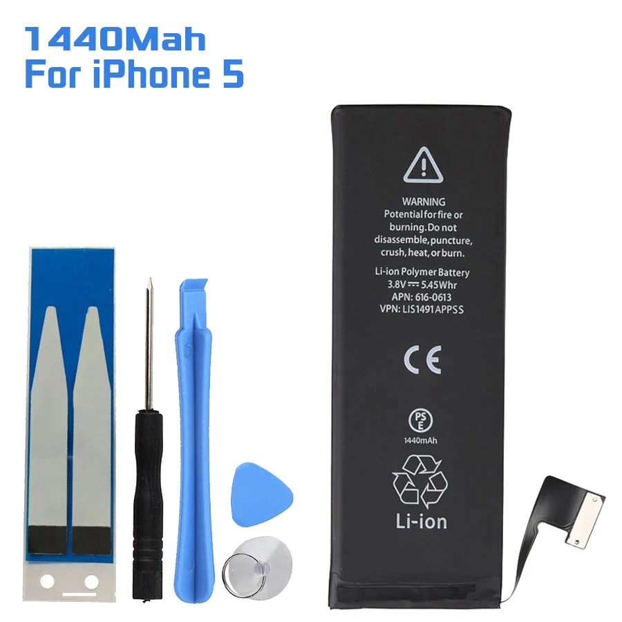 

Newest Lithium Battery For Apple iPhone 6S 6 s 7 5S 5 Replacement Batteries Internal Phone Bateria +Free Tools + Battery Sticker