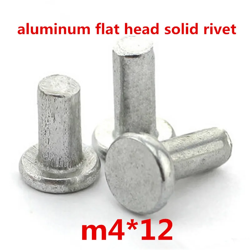 500pcs m4*12 aluminum flat head solid rivetsolid rivetaluminium solid