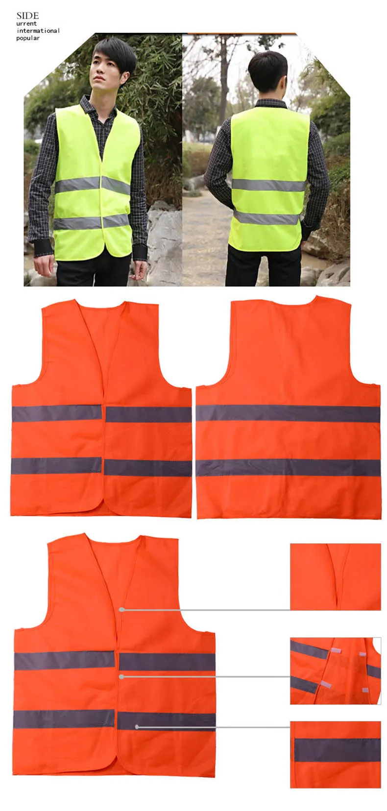 Car Goods Reflective Vest High Visibility Fluorescent Safety Vest Outdoor Clothing Night Running Contest Light-Reflective Vest 41