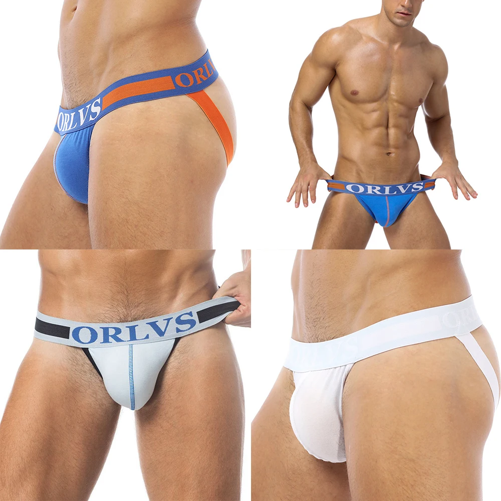 

KLV Men Sexy Letter Open Backless kruis G-strings Undearwear Male Fashion Breathable Gay Ondergoed Slip Thongs Jockstrap Briefs