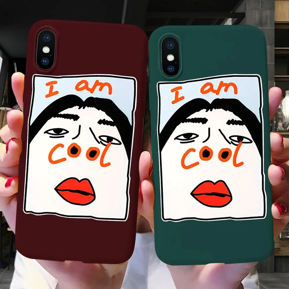 

Silicone Soft TPU Case for Coque iphone 10 XS Max XR X Fashion I am Cool Luxury FOR iphone 6 6S 7 8 Plus Case For iphone 7Plus