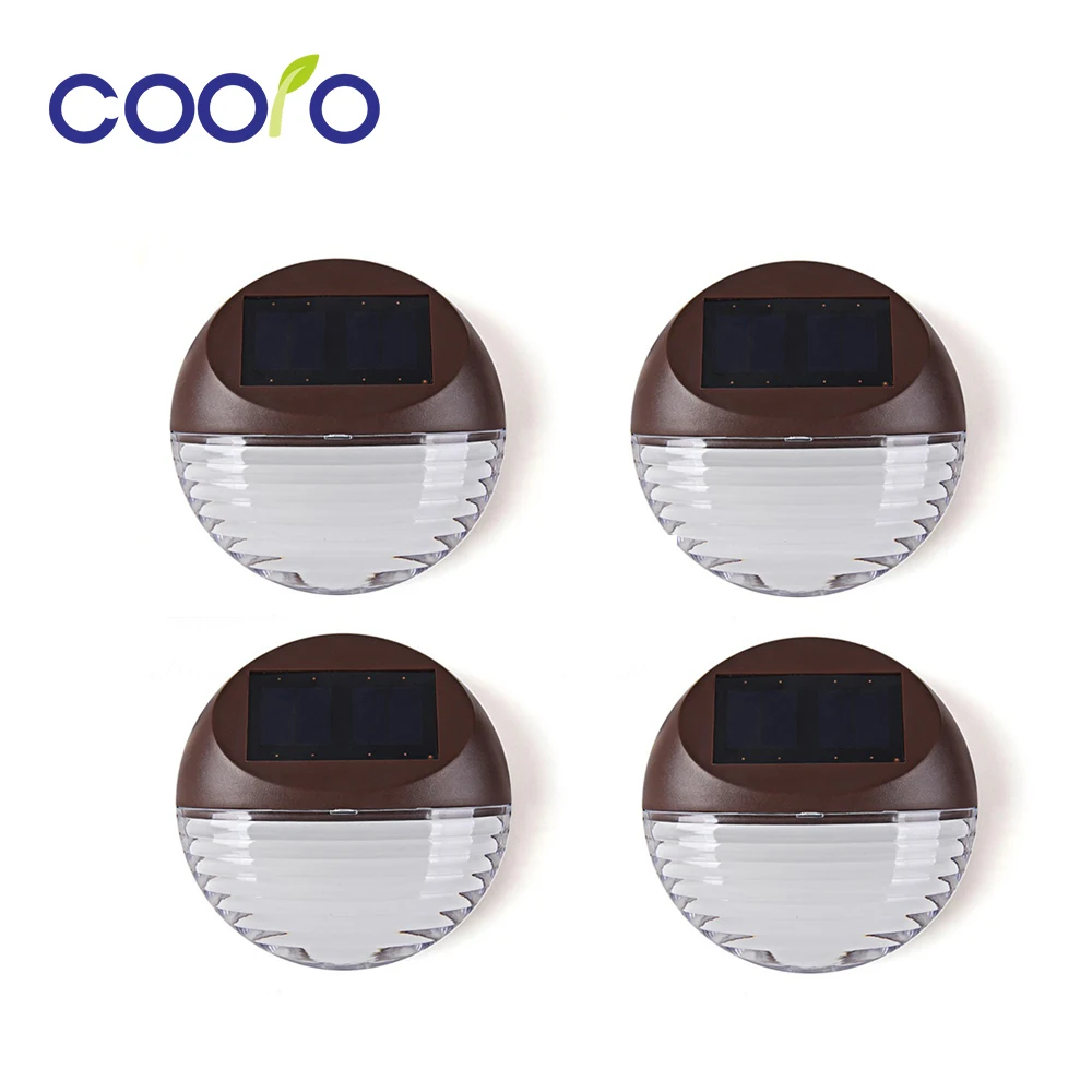 

Automatically LED Solar Light Warm White Fence Light Wall Mount Garden Pathway Night Light 4pcs/lot