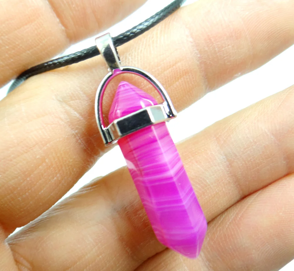 Natural stone Turquoises Quartz Crystal Opal lapis tiger eye Column pendant for diy Jewelry making necklace Accessories 1pcs 4