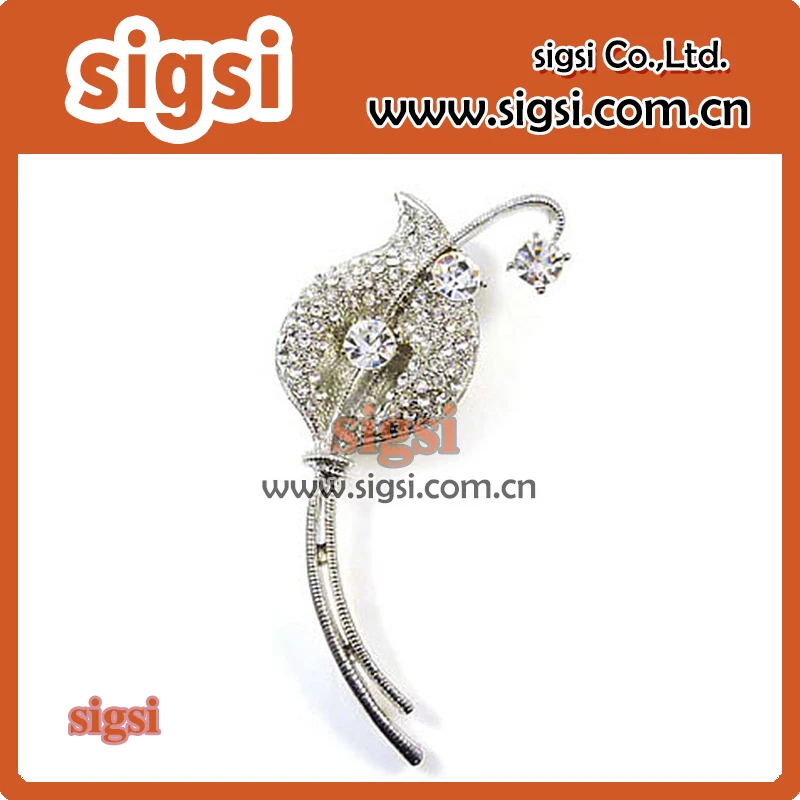 

bridal crystal clear rhinestone flower brooch pin for wedding gift