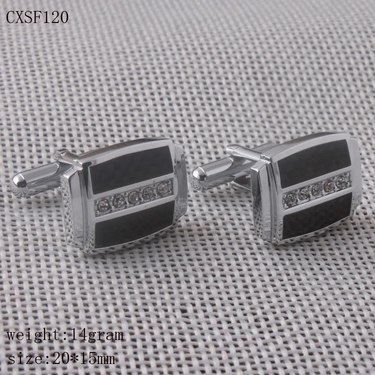 new style High quality Black Carbon Fiber men's cufflink men Dress