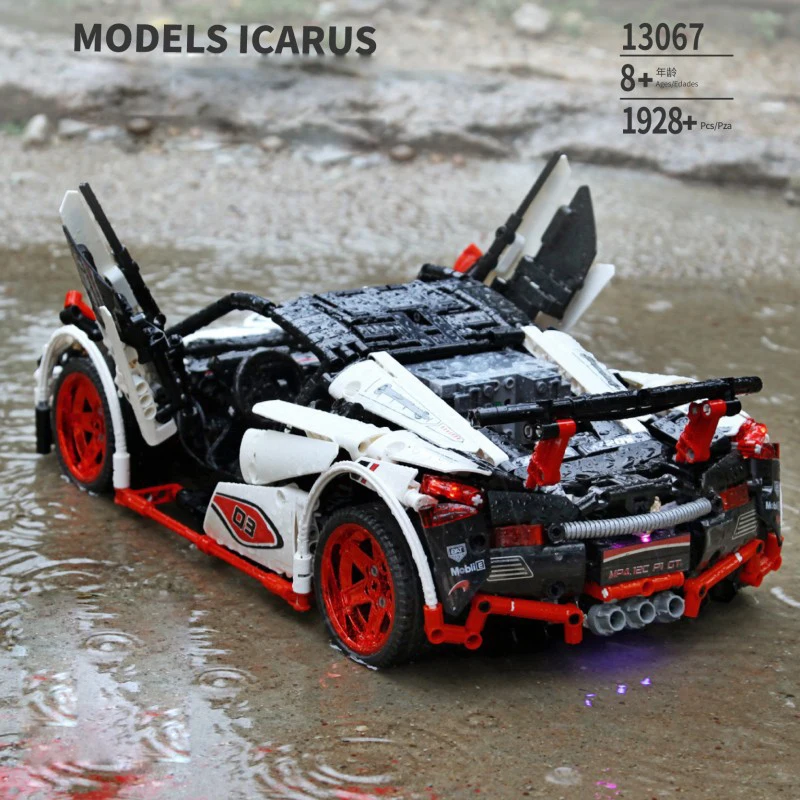 Техника 1:10 Масштаб rc Супер спортивный автомобиль McLaren P1 ICARUS moc блок с светильник APP