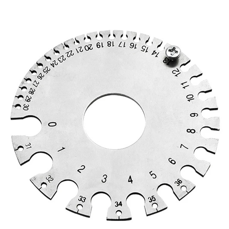 Нержавеющая сталь 0-36 круглый AWG SWG толщина провода линейка Калибр Диаметр измерительный инструмент P10