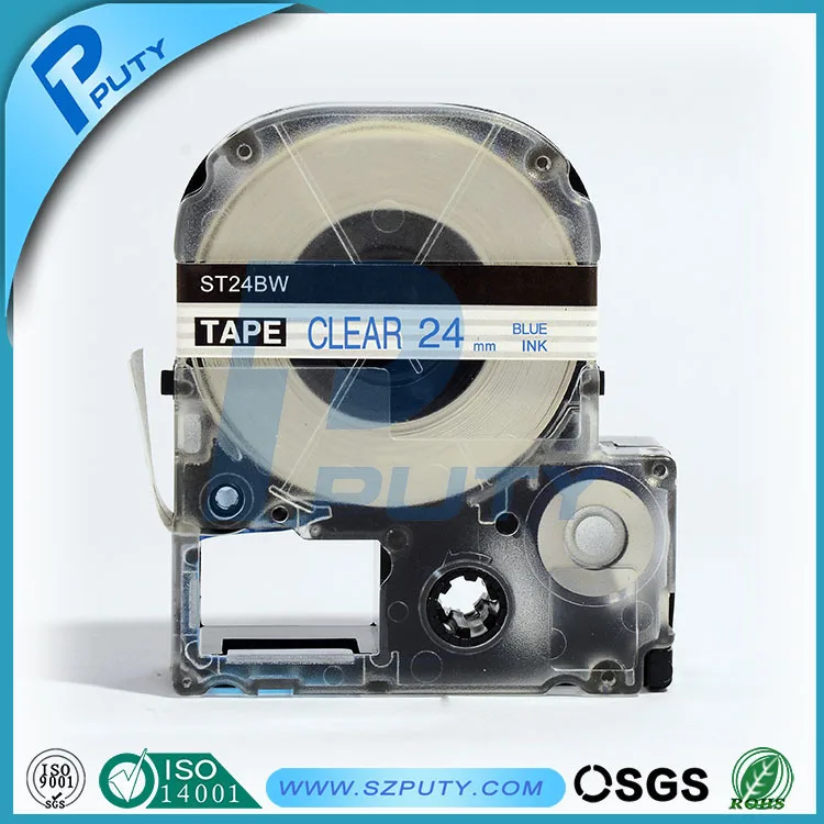 compatible Blue on Clear ST24BW 24mm label tapes for label printersin
