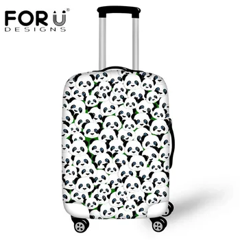 

FORUDESIGNS Travel on Road Funny Animal Panda Puzzle Luggage Protective Covers for 18-30 Inch Suitcase Thick Elastic with Zipper