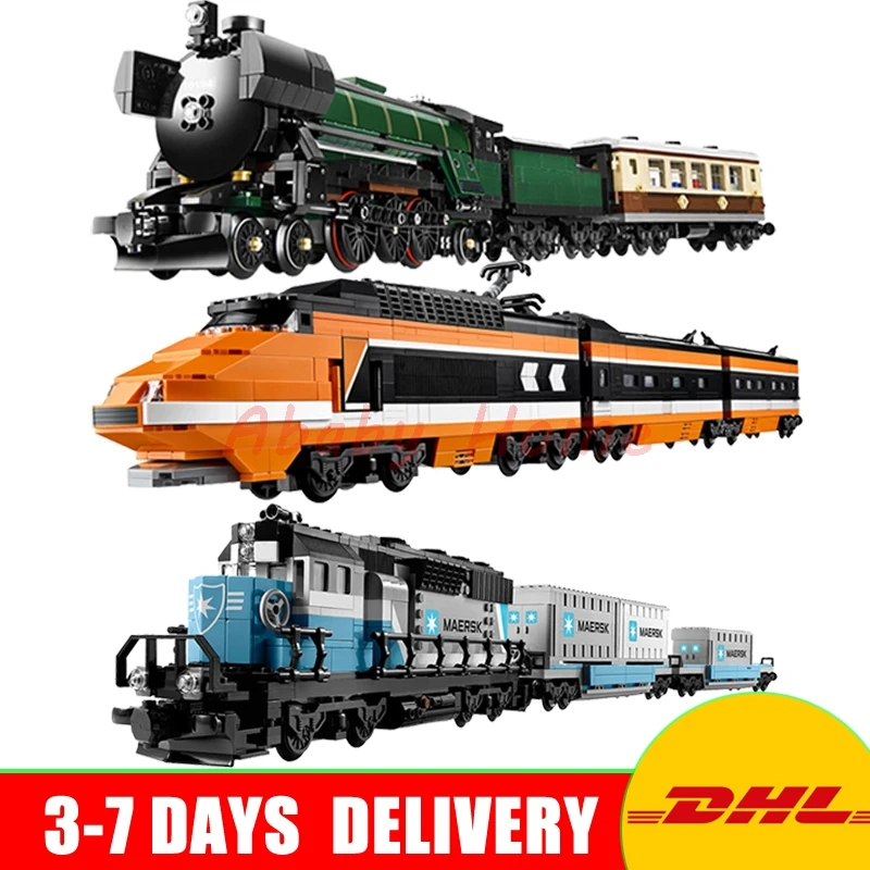 

2018 DHL Lepin21005 + 21006 +21007 Genuine Technic Ultimate Series The Maersk Train Set Building Blocks Bricks Educational
