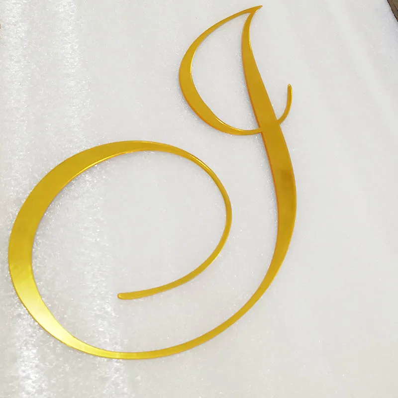 Personalized Mirror Gold Initial Name Sign Wedding Wall Decoration Capital Letter Door Sign Engagement Party Room Decor