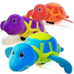 3pce/conjunto brinquedos de banho bonito nadar tartaruga wind-up brinquedo de banho de bebê pequena corrente tartaruga animal banheira brinquedos de água para presentes de crianças do bebê