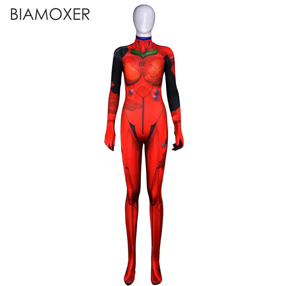 Biamoxer аниме Asuka Langley Soryu Комбинезоны для косплея костюм Neon Genesis Evangelion унисекс