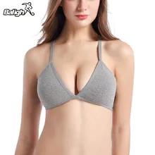 Женский купальник бикини светлый спортивный бюстгальтер без оправы Бикини Топ с двойным ремешком на спине 3 цвета sujetador deportivo