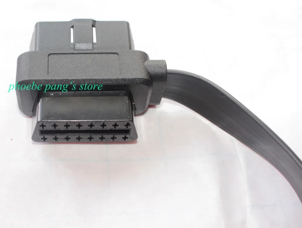 Оптовая продажа 10 шт. плоский тонкий ELM327 16 pin obd-ii OBDII кабели OBD2 16pin полный доступ мужчин и женщин кабель-удлинитель CNPAM отслеживания