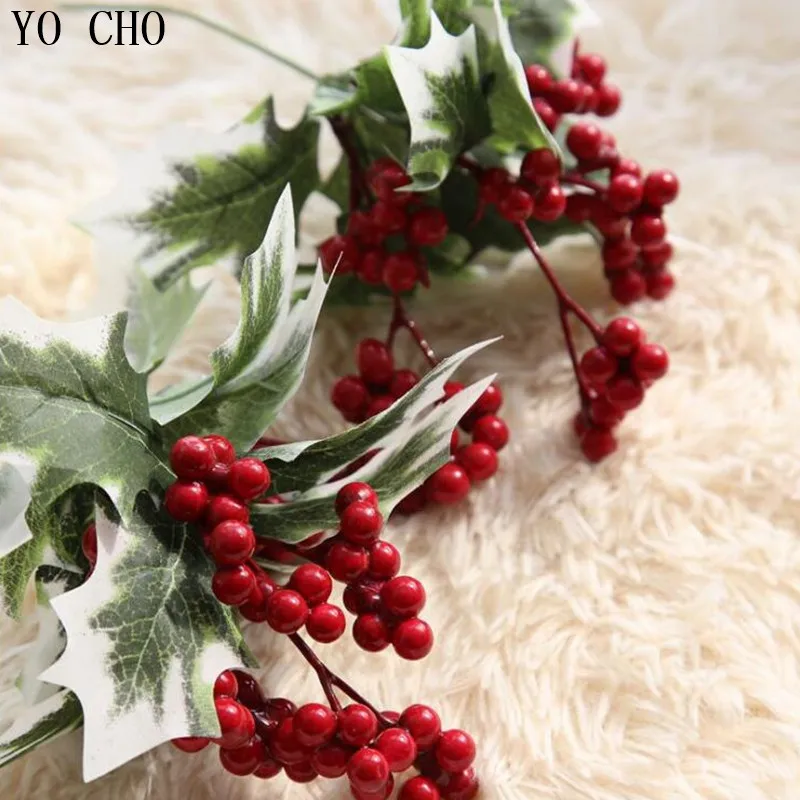 Yo Cho 1pc Artificial Christmas Berries Plants Home Office Wedding