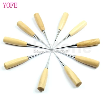 

5Pcs/lot Wood Handle Awl Leathercraft Stitching Awl Sewing Leather Professional Tools S08 Wholesale&DropShip