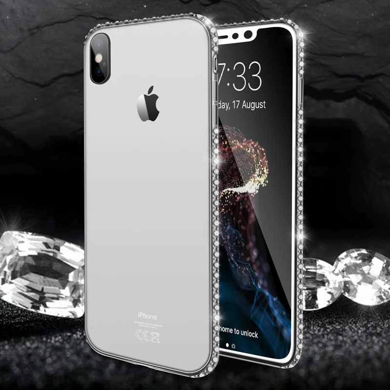 Чехол для телефона Moskado для iPhone 11 Pro 7 X XR XS MAX 8 6 6s Plus 5 SE Блестящий Алмазный прозрачный Кристальный Мягкий ТПУ задний чехол s - Цвет: Transparent