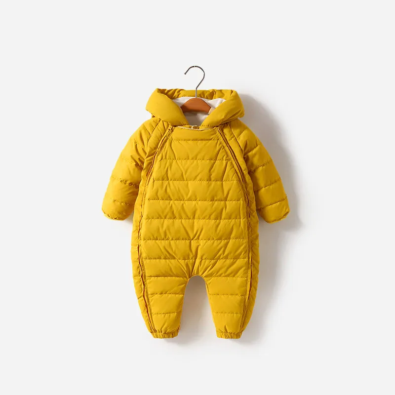 

80% Duck Down Baby Jumpsuit 1-3y Boys Clothes Warm Winter Outdoor Unisex Clothes Jacket Down For Girls Yellow Kids Clothing