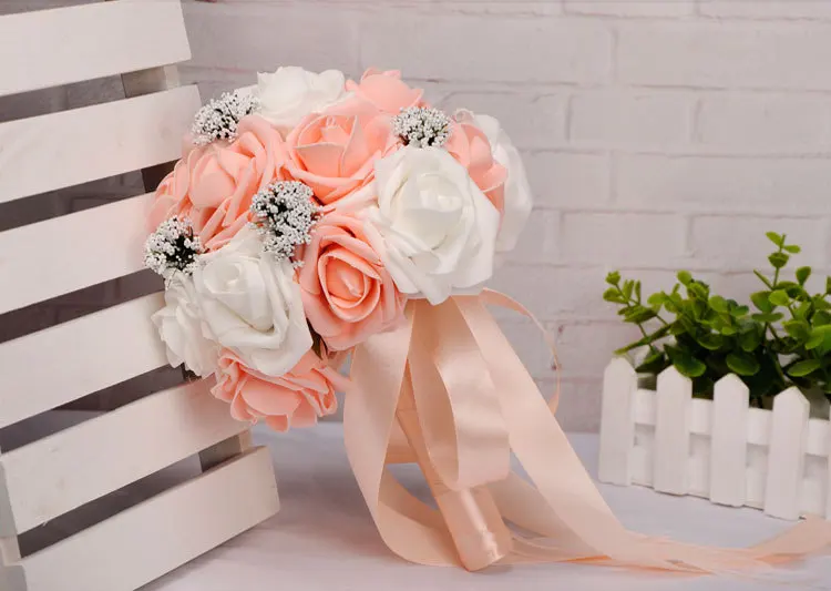  Artificial Flowers Ivory Roses 25pcs Real Looking Fake Roses DIY Wedding Arrangements Party Baby Shower Party Home Decorations (5)