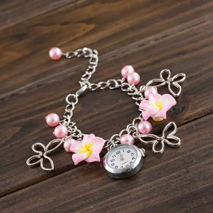 

Hot sale 2018 products New Fashion Ladies Colorful Clay Flower Bracelet Quartz Watch casual vintage elegant ladies wristwatches