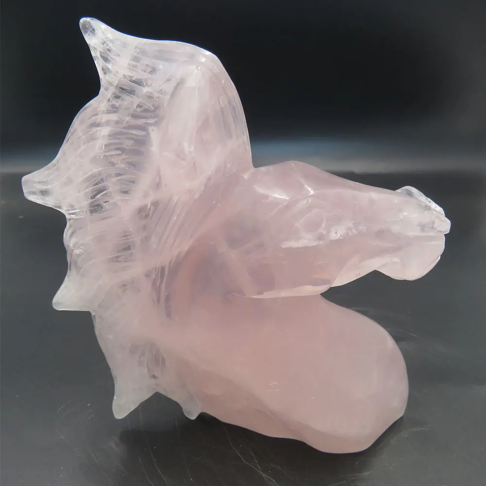 

NEW RARE!!! 796g Large Natural Clear Quartz Crystal Carved Crystal Unicorn Skull Reiki Healing Meditating 2019 Gift