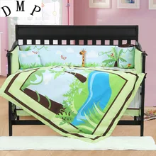 7PCS embroidered Baby bedding set crib bedding set new arrival cute design ,include(bumper+duvet+sheet+pillow)