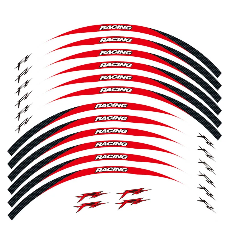 Высокое качество 12 шт. подходит мотоцикл наклейка для колес в полоску светоотражающий обод для Yamaha FZ1 FZ6 FZ-07 FZ8 FZ-09 FZ-10 FZS1000