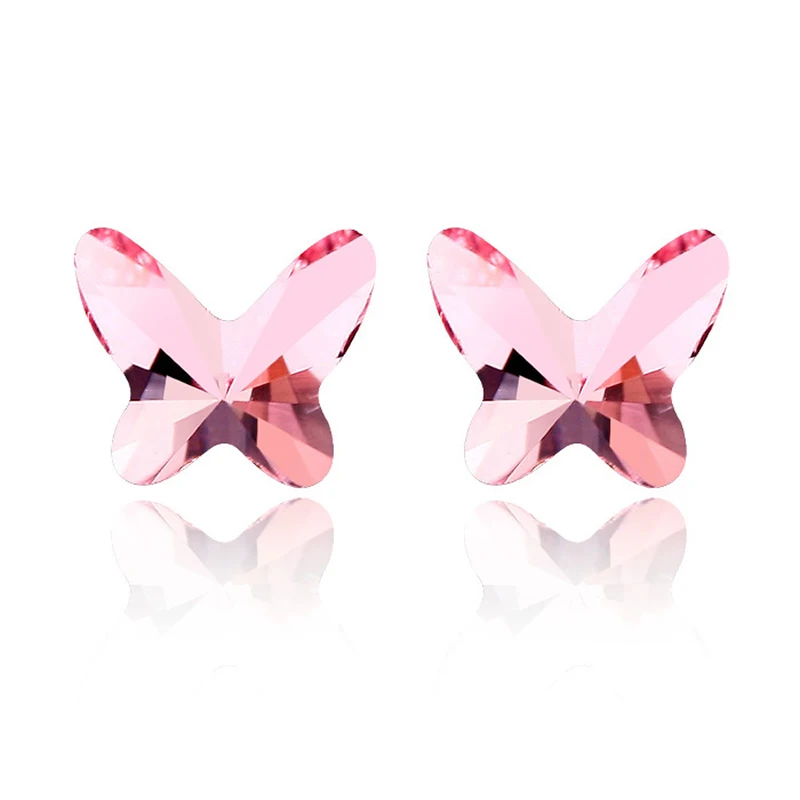 Кристалл с Swarovski Бабочка Форма Серьги Стержня для Женщин Мода Сладкий Ювелирные