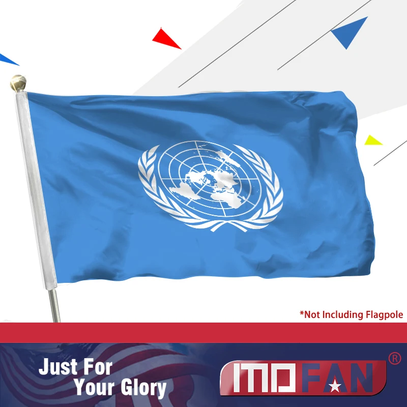 

MOFAN United Nations Flag - High Quality Durable and Double - UN Flag Holiday procession Flags Polyester 3 X 5 Ft