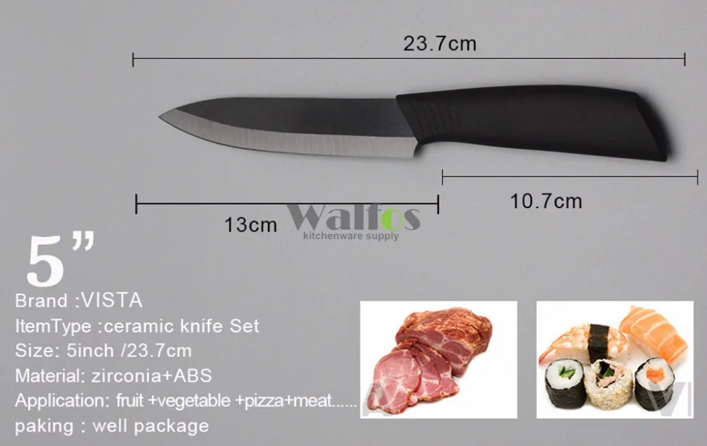 WALFOS высокое качество набор кухонных ножей керамический набор ножей " 4" " 6" дюймов+ Овощечистка+ подставка держатель Кухонные инструменты