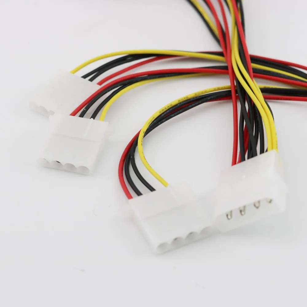 1 шт. 4 контактный адаптер разветвитель Molex со штекером на 3 порта 20 см|Кабели