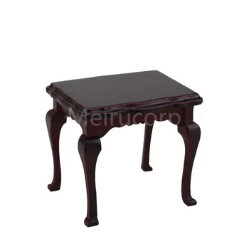 

Dollhouse mini furniture 1/12 scale Jujube red Small table Wooden model