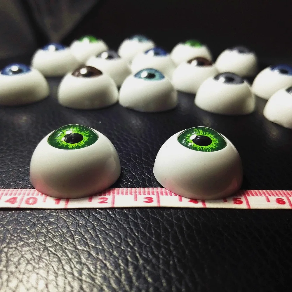 10Pcs (5 Pairs) 22mm acrylic half round Reborn doll eyes  Blue Gray Mix Colors Eyeball doll accessories BJD OOAK Doll eyes Toys