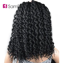SAMBRAID Faux Locs Curly Crochet Hair Crochet Braids 24 Inch Braiding Hair Extensions Synthetic Hair For Women