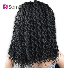 SAMBRAID  Faux Locs  Curly Hair Twist Braids Crochet Braiding Hair Extension 24Roots/Pack Synthetic Hair For Women