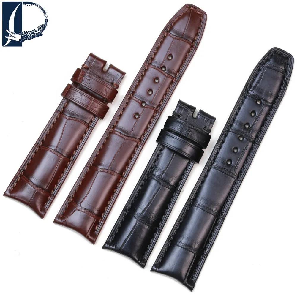 Pesno Adatto Per Cinturino Da Uomo Baume & Mercier Lockton Cinturino In Pelle Di Coccodrillo Con Grana Di Bambù Nero Marrone 20 21Mm