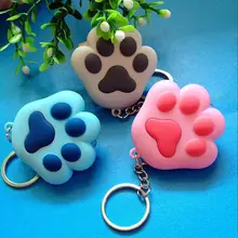 Lovely cat s paw font b LED b font sound light keychains font b flashlight b