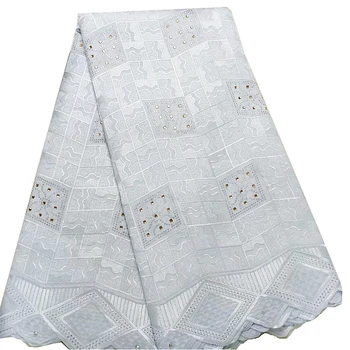 

pure cotton african lace fabric 2019 high quality lace with stones white swiss voile lace in switzerland 5yards