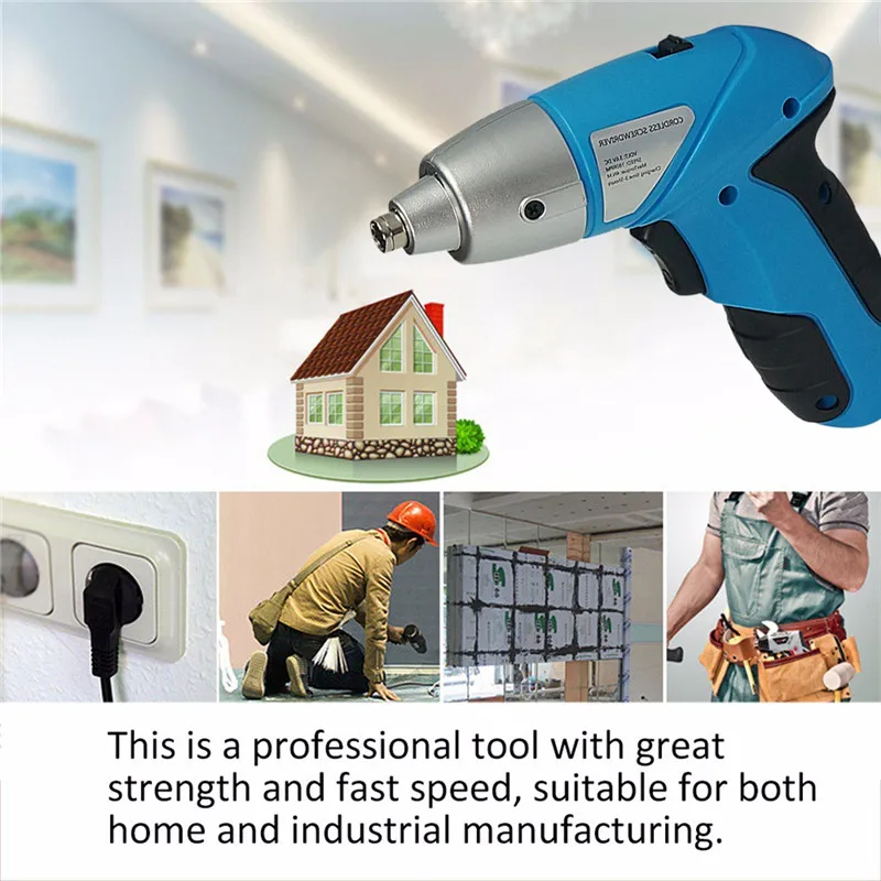 

5pcs Multi-functional Handheld Rechargeable Electric Screwdriver Electric Drill LED Light Household maintenance Power Tools ^