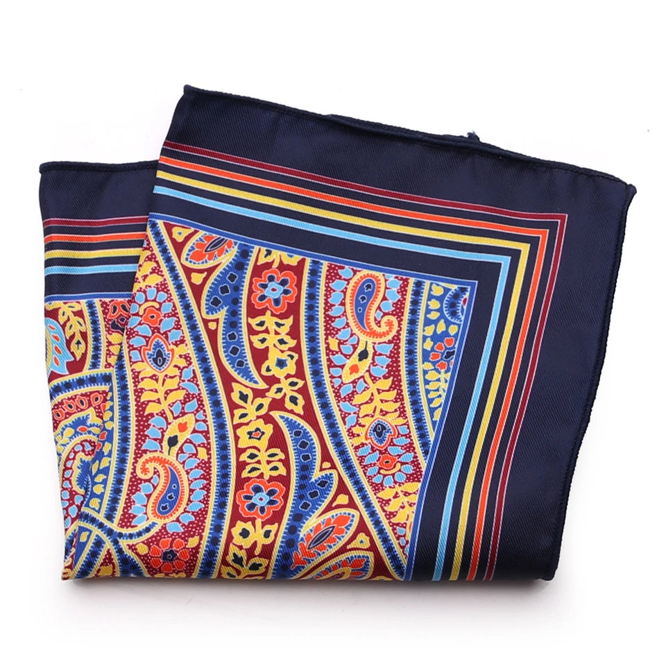 Avantgarde Fazzoletto da taschino uomo blu beige bordeaux seta di cashmere pochette paisley colore colour lilla viola