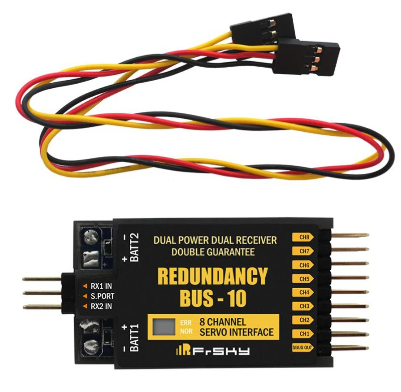 

Frsky Redundancy bus-10 8CH Servo Interface S.Port Telemetry Dual Power & Receiver Security Backup System RB10 FPV RC Parts