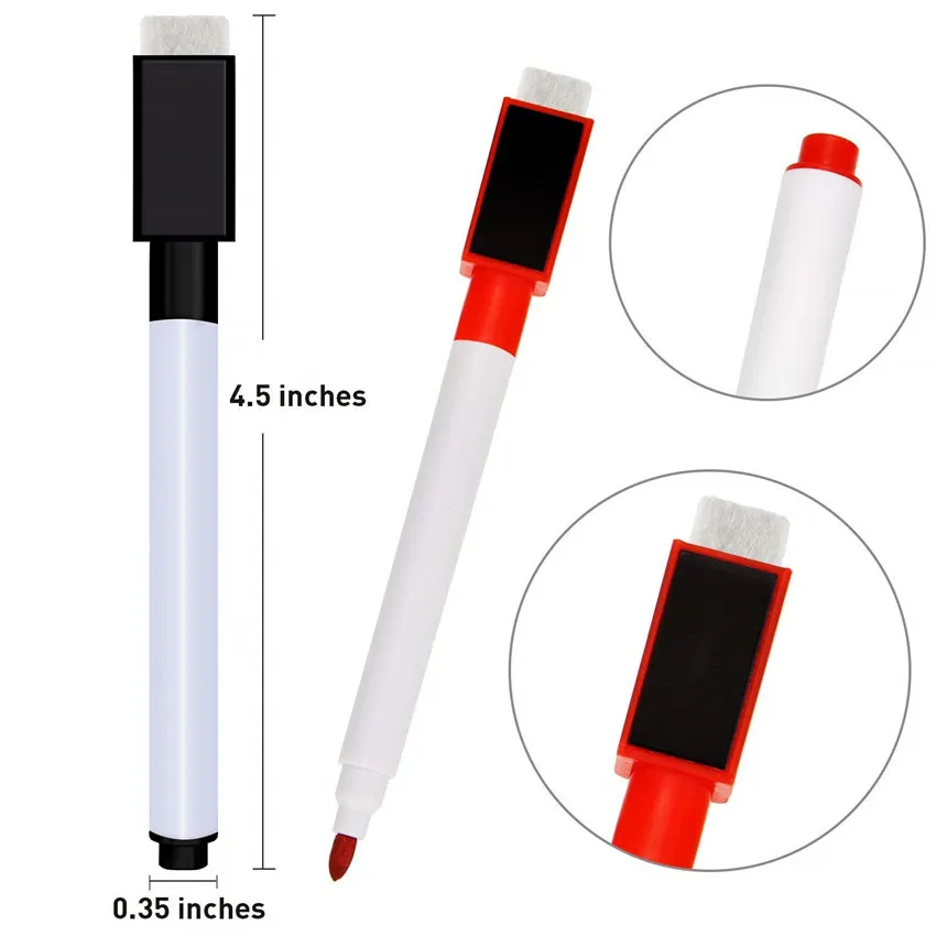 1pc Magnetic Whiteboard Marker Pen White Board Dry Erase Fine Nib Pen with Eraser Rubber Magnetic Markers Brush Fridge Magnets - Image 3