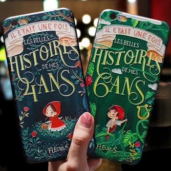 

2pcs For iPhone 8 plus case 8plus skin 3D Relief cartoon cover For iPhone8 plus case soft back cover For iPhone8plus cases shell